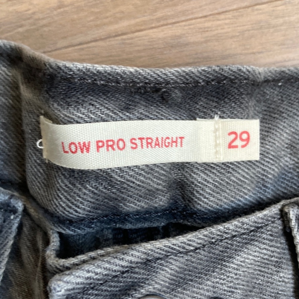Levi’s low pro gray midrise straight leg jean splatter print cotton retro 29 - Picture 11 of 17